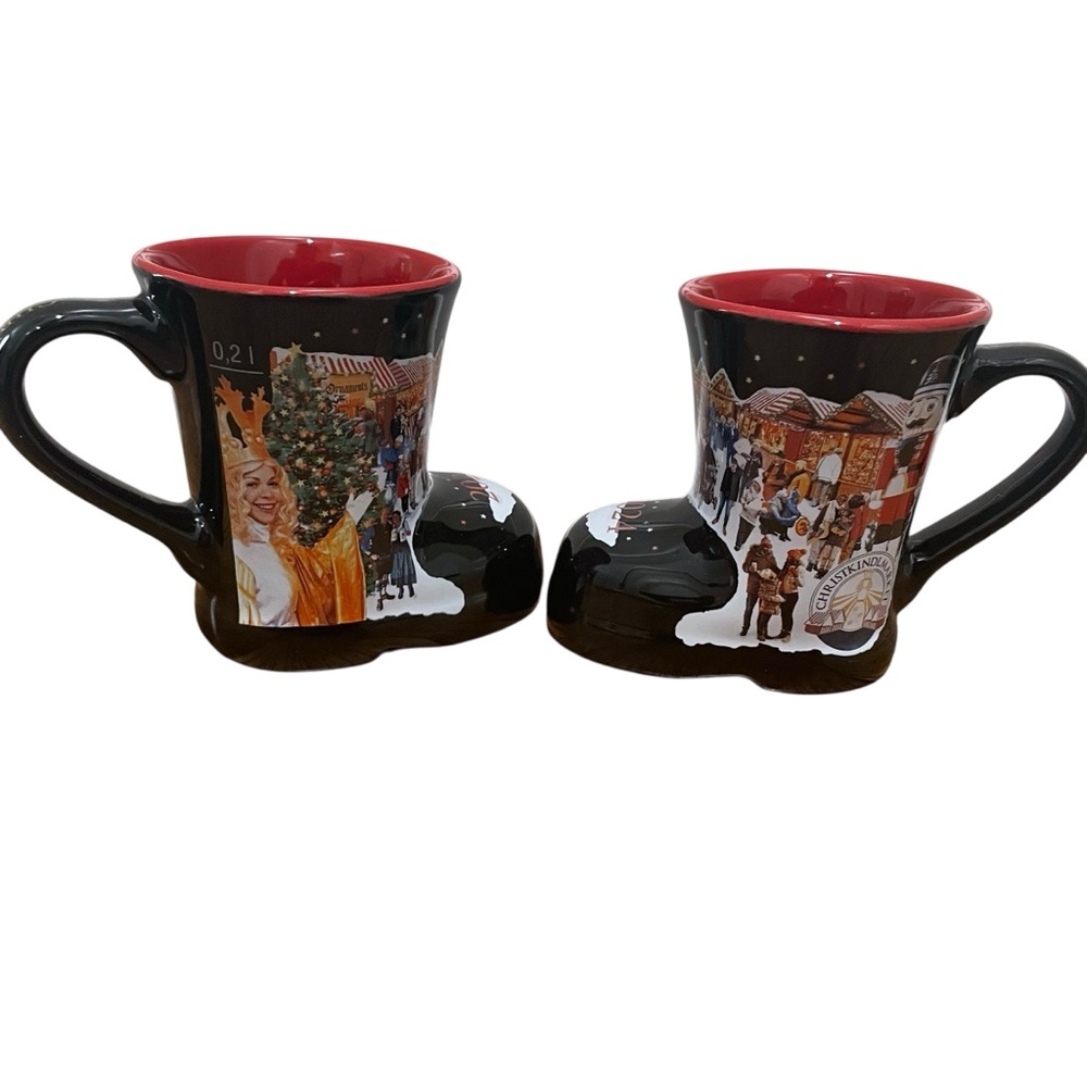 Christkindlmarket Christmas Boot Mug Set Of 2 Black Red Home Size One Size - Picture 8 of 8